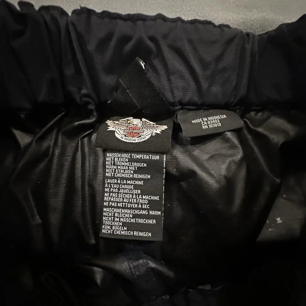 Harley Davidson Windbreaker Pants Mens M Rain Motorcycle Riding Black Nylon Y2K